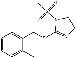 2-[(2-methylphenyl)methylsulfanyl]-1-methylsulfonyl-4,5-dihydroimidazole 化学構造式