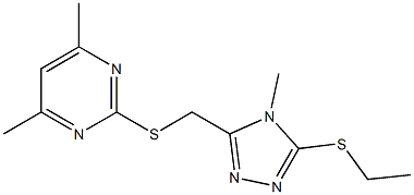 2-[(5-ethylsulfanyl-4-methyl-1,2,4-triazol-3-yl)methylsulfanyl]-4,6-dimethylpyrimidine Structure