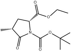 ETHYL (2R,4R)-1-BOC-4-METHYL-5-OXOPYRROLIDINE-2-CARBOXYLATE 结构式