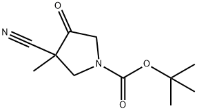 叔-丁基 3-氰基-3-甲基-4-氧亚基吡咯烷-1-甲酸基酯, 872716-41-1, 结构式