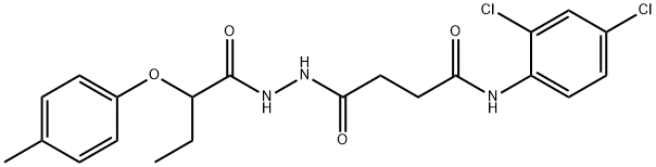 N-(2,4-dichlorophenyl)-4-[2-[2-(4-methylphenoxy)butanoyl]hydrazinyl]-4-oxobutanamide,875084-14-3,结构式