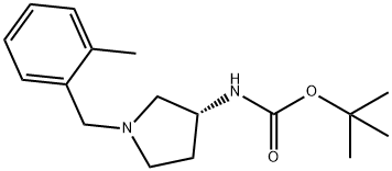 (R)-TERT-ブチル 1-(2-メチルベンジル)ピロリジン-3-イルカルバメート 化学構造式