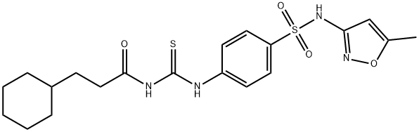 3-cyclohexyl-N-{[(4-{[(5-methyl-3-isoxazolyl)amino]sulfonyl}phenyl)amino]carbonothioyl}propanamide Struktur