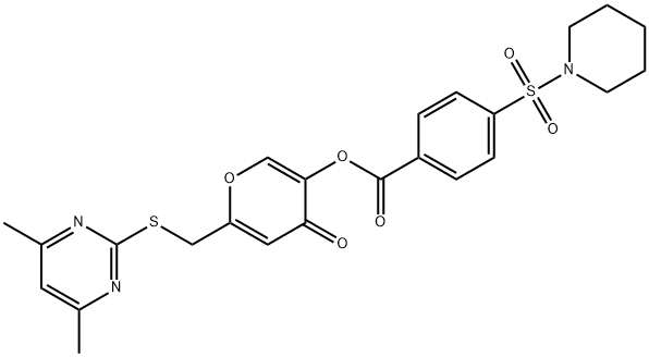 [6-[(4,6-dimethylpyrimidin-2-yl)sulfanylmethyl]-4-oxopyran-3-yl] 4-piperidin-1-ylsulfonylbenzoate Struktur
