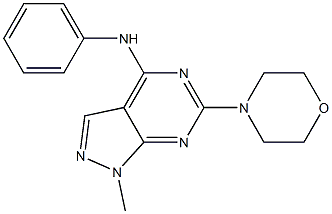 1-methyl-6-morpholin-4-yl-N-phenylpyrazolo[3,4-d]pyrimidin-4-amine 结构式