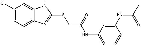 N-[3-(acetylamino)phenyl]-2-[(5-chloro-1H-benzimidazol-2-yl)sulfanyl]acetamide Structure