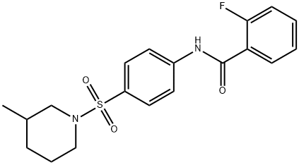 2-fluoro-N-{4-[(3-methylpiperidin-1-yl)sulfonyl]phenyl}benzamide 结构式