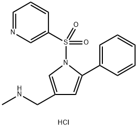 N-methyl-1-(5-phenyl-1-(pyridin-3-ylsulfonyl)-1H-pyrrol-3-yl)methanamine Struktur