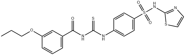 3-propoxy-N-[({4-[(1,3-thiazol-2-ylamino)sulfonyl]phenyl}amino)carbonothioyl]benzamide Structure
