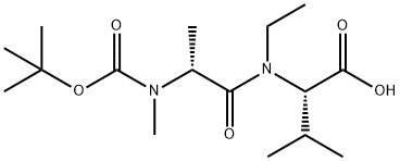 (S)-2-((R)-2-(tert-butoxycarbonyl)-N-ethylpropanamido)-3-methylbutanoic acid 结构式