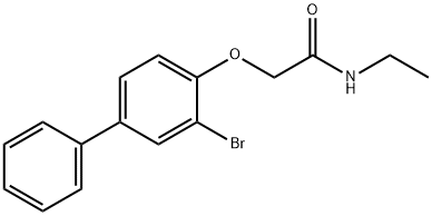 2-[(3-bromo-4-biphenylyl)oxy]-N-ethylacetamide Struktur