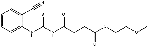 2-methoxyethyl 4-({[(2-cyanophenyl)amino]carbonothioyl}amino)-4-oxobutanoate 化学構造式
