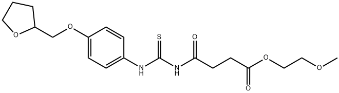 2-methoxyethyl 4-oxo-4-[[4-(oxolan-2-ylmethoxy)phenyl]carbamothioylamino]butanoate Struktur