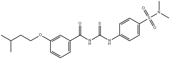 N-[({4-[(dimethylamino)sulfonyl]phenyl}amino)carbonothioyl]-3-(3-methylbutoxy)benzamide Structure