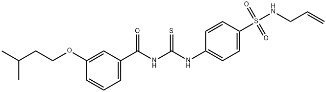 N-[({4-[(allylamino)sulfonyl]phenyl}amino)carbonothioyl]-3-(3-methylbutoxy)benzamide Structure