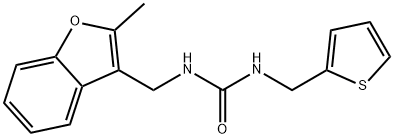 1-[(2-methyl-1-benzofuran-3-yl)methyl]-3-(thiophen-2-ylmethyl)urea Struktur