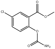 2-氨基甲酰氧基-5-氯苯甲酸甲酯	,88599-37-5,结构式