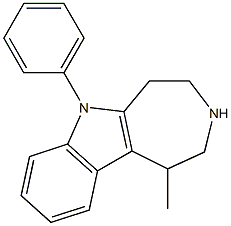 Azepino[4,5-b]indole, 1,2,3,4,5,6-hexahydro-1-methyl-6-phenyl- Struktur