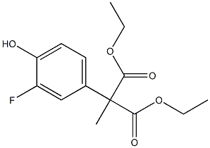 Propanedioic acid, (3-fluoro-4-hydroxyphenyl)methyl-, diethyl ester 化学構造式