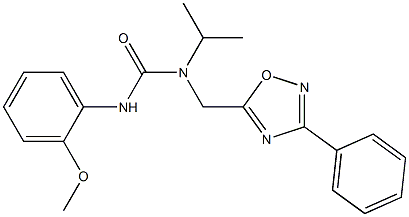 3-(2-methoxyphenyl)-1-[(3-phenyl-1,2,4-oxadiazol-5-yl)methyl]-1-propan-2-ylurea 结构式