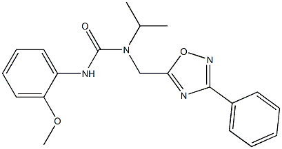 3-(2-methoxyphenyl)-1-[(3-phenyl-1,2,4-oxadiazol-5-yl)methyl]-1-propan-2-ylurea 化学構造式