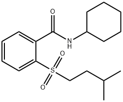 N-cyclohexyl-2-(3-methylbutylsulfonyl)benzamide,892677-27-9,结构式