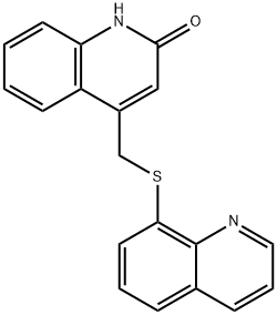 4-(quinolin-8-ylsulfanylmethyl)-1H-quinolin-2-one 化学構造式