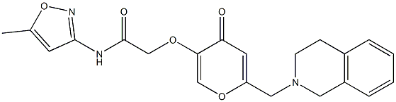 2-[6-(3,4-dihydro-1H-isoquinolin-2-ylmethyl)-4-oxopyran-3-yl]oxy-N-(5-methyl-1,2-oxazol-3-yl)acetamide Structure