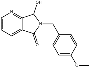 7-hydroxy-6-(4-methoxybenzyl)-6,7-dihydro-5H-pyrrolo[3,4-b]pyridin-5-one 化学構造式