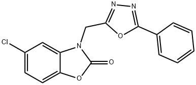 5-chloro-3-[(5-phenyl-1,3,4-oxadiazol-2-yl)methyl]-1,3-benzoxazol-2-one Structure