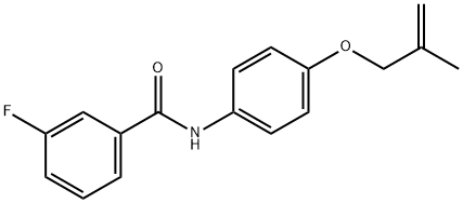 3-fluoro-N-[4-(2-methylprop-2-enoxy)phenyl]benzamide Struktur