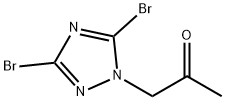1-(3,5-dibromo-1H-1,2,4-triazol-1-yl)propan-2-one 化学構造式