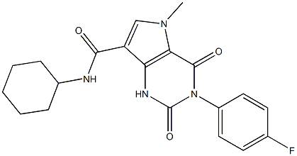 N-cyclohexyl-3-(4-fluorophenyl)-5-methyl-2,4-dioxo-1H-pyrrolo[3,2-d]pyrimidine-7-carboxamide Structure