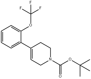 1(2H)-Pyridinecarboxylic acid, 3,6-dihydro-4-[2-(trifluoromethoxy)phenyl]-, 1,1-dimethylethyl ester 化学構造式