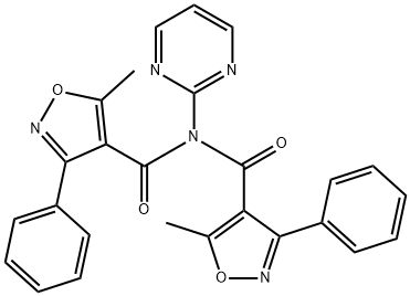 5-methyl-N-(5-methyl-3-phenyl-1,2-oxazole-4-carbonyl)-3-phenyl-N-pyrimidin-2-yl-1,2-oxazole-4-carboxamide Structure