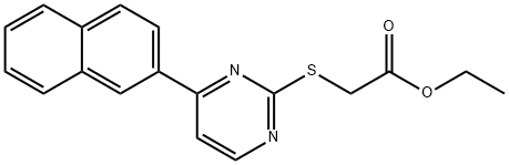 ethyl {[4-(2-naphthyl)pyrimidin-2-yl]thio}acetate Struktur