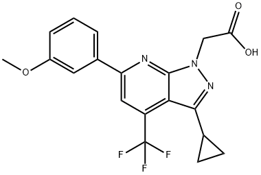 937606-18-3 2-[3-Cyclopropyl-6-(3-methoxyphenyl)-4-(trifluoromethyl)pyrazolo[3,4-b]pyridin-1-yl]acetic acid