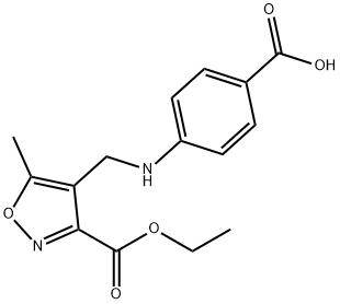 4-(([3-(Ethoxycarbonyl)-5-methylisoxazol-4-yl]methyl)amino)benzoic acid Struktur