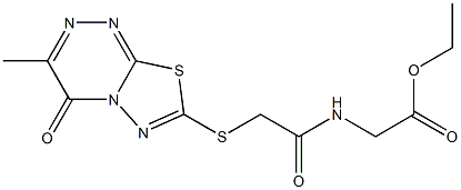 ethyl 2-[[2-[(3-methyl-4-oxo-[1,3,4]thiadiazolo[2,3-c][1,2,4]triazin-7-yl)sulfanyl]acetyl]amino]acetate 结构式
