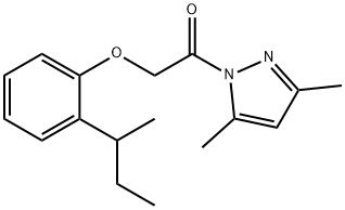 1-[(2-sec-butylphenoxy)acetyl]-3,5-dimethyl-1H-pyrazole 化学構造式