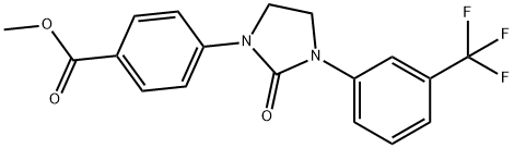 Benzoic acid, 4-[2-oxo-3-[3-(trifluoromethyl)phenyl]-1-imidazolidinyl]-, methyl ester 结构式