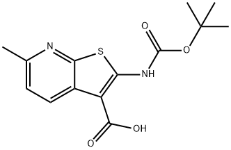 2-((TERT-BUTOXYCARBONYL)AMINO)-6-METHYLTHIENO[2,3-B]PYRIDINE-3-CARBOXYLIC ACID Struktur