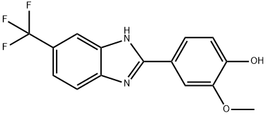 2-METHOXY-4-(6-(TRIFLUOROMETHYL)-1H-BENZO[D]IMIDAZOL-2-YL)PHENOL Struktur