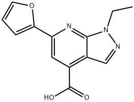 1-Ethyl-6-(2-furyl)pyrazolo[3,4-b]pyridine-4-carboxylic acid Structure