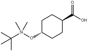 (1s,4s)-4-((tert-butyldimethylsilyl)oxy)cyclohexane-1-carboxylic acid Struktur