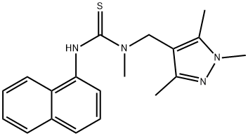 1-methyl-3-naphthalen-1-yl-1-[(1,3,5-trimethylpyrazol-4-yl)methyl]thiourea Struktur