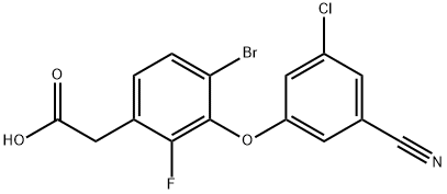 [4-溴-3-(3-氯-5-氰基苯氧基)-2-氟苯基]乙酸, 1007572-07-7, 结构式