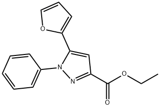1H-Pyrazole-3-carboxylic acid, 5-(2-furanyl)-1-phenyl-, ethyl ester,101351-11-5,结构式