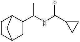 N-[1-(3-bicyclo[2.2.1]heptanyl)ethyl]cyclopropanecarboxamide Struktur
