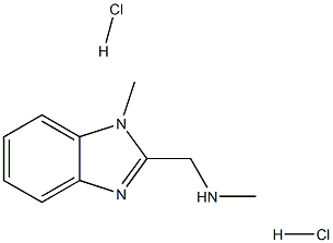 N-メチル-1-(1-メチル-1H-ベンズイミダゾール-2-イル)メタンアミン二塩酸塩 化学構造式